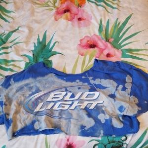 Bud light distressed cropped tee